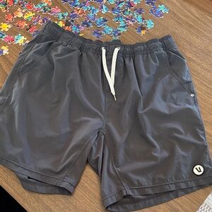 Vuori Dark Gray Stretch Drawstring Shorts